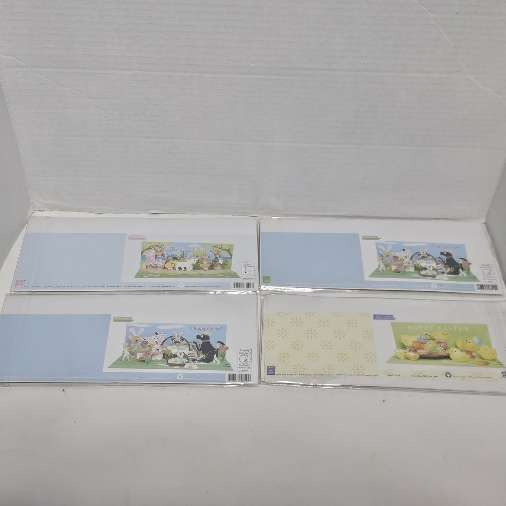 Lot 4 Happy Easter Pop Up With Paper 3d Card Greeting Bunny‎ Envelope Craft Lamb